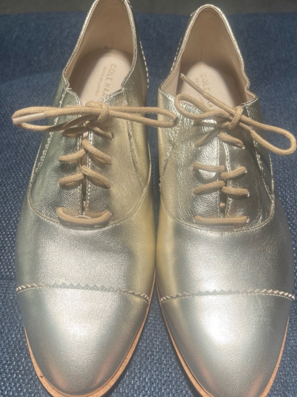 Cole Haan Women’s Metallic Gold Oxford Shoes